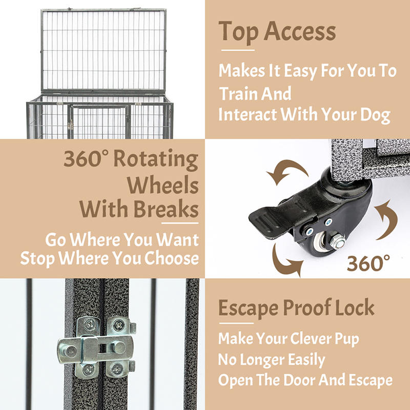 Otvorite gornju cijev sklopivi metalni kavez za pse Otvorite gornju cijev sklopivi metalni kavez za pse