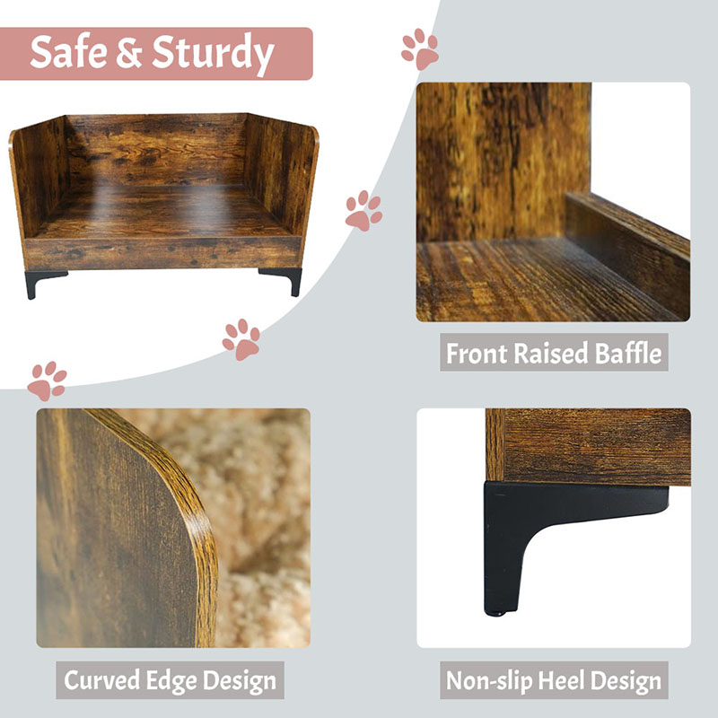 Moderni zatvoreni drveni uzdignuti krevet s okvirom s okvirom Moderni zatvoreni drveni uzdignuti krevet s okvirom s okvirom