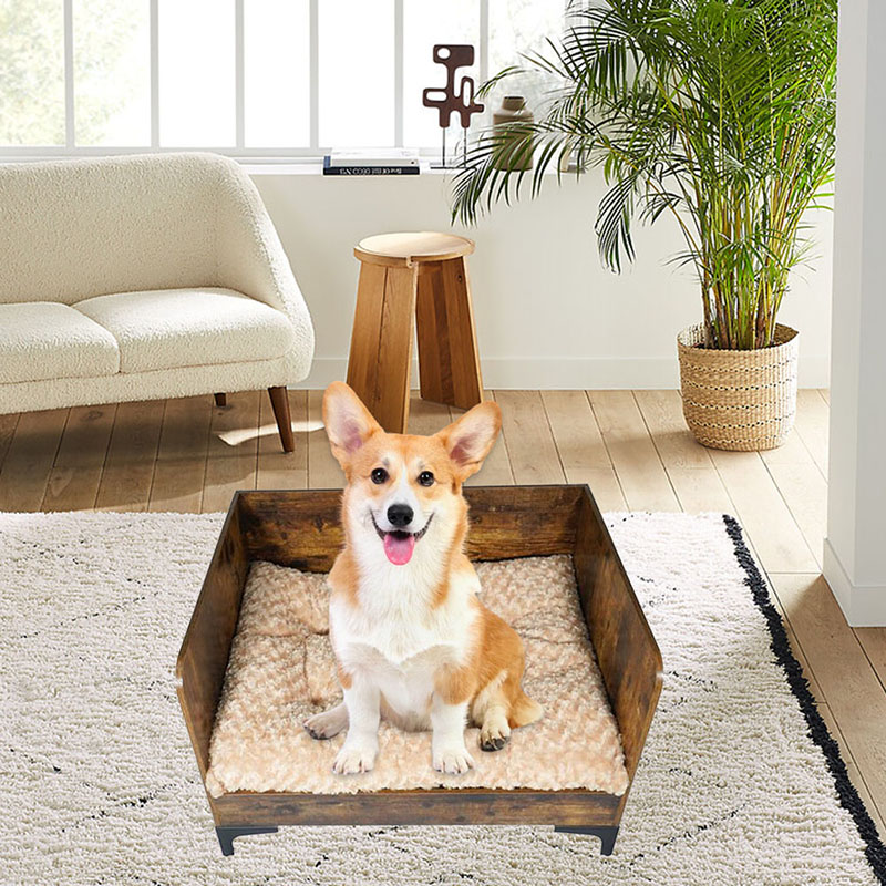 Moderni zatvoreni drveni uzdignuti krevet s okvirom s okvirom Moderni zatvoreni drveni uzdignuti krevet s okvirom s okvirom