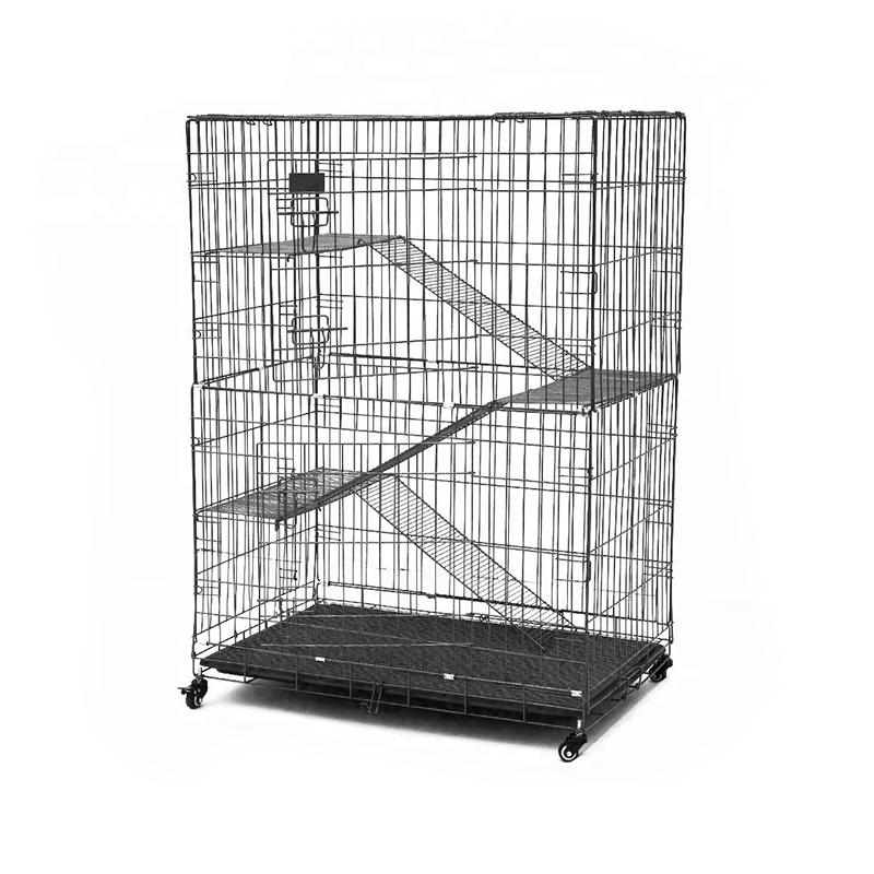 2/3/4-razina Velika unutarnja žica metalna mačja kaveza s kotačima 2/3/4-razina Velika unutarnja žica metalna mačja kaveza s kotačima