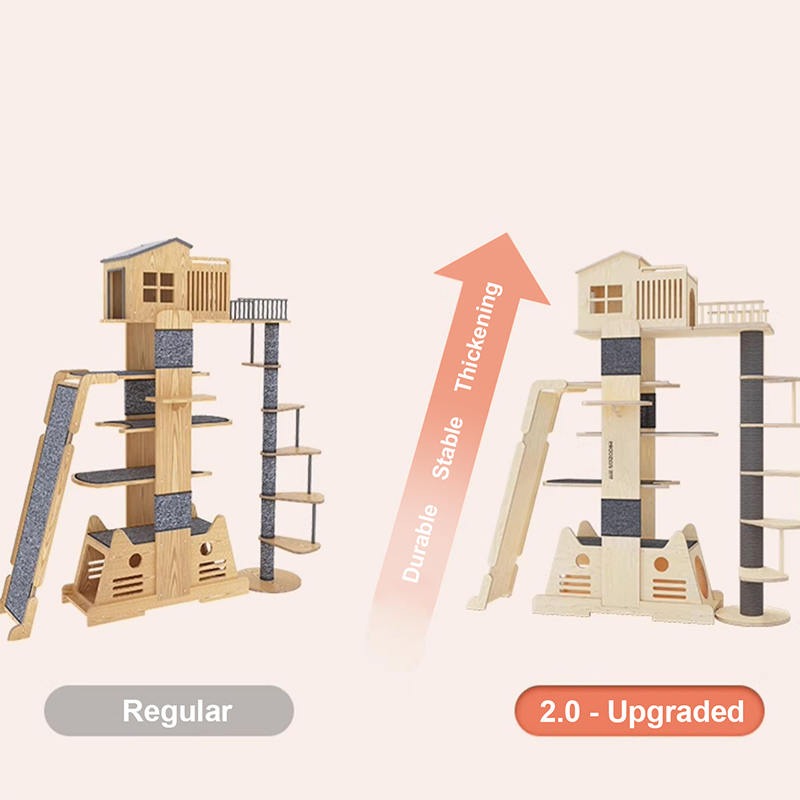 Čvrsto drveno vila na više nivoa toranja Velika mačja stabla za penjanje Čvrsto drveno vila na više nivoa toranja Velika mačja stabla za penjanje