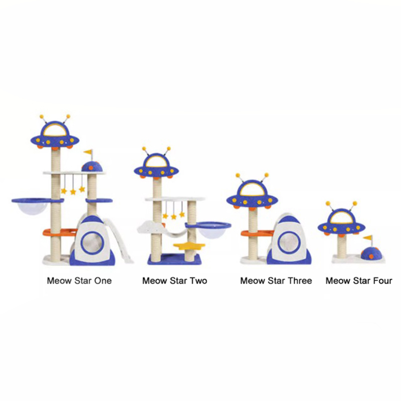 Plava svemirska kapsula penjačka okvir mačje stabla kula za igračku za igranje mačića Plava svemirska kapsula penjačka okvir mačje stabla kula za igračku za igranje mačića