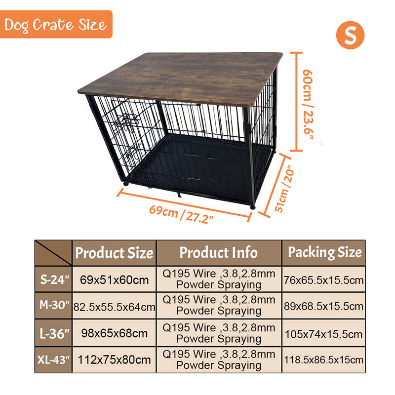 Veliki kavez za pse od drveta s uklonjivim ladicom Veliki kavez za pse od drveta s uklonjivim ladicom