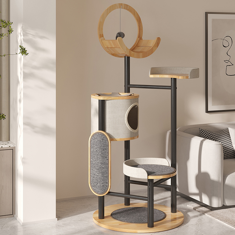 Okvir za penjanje od mačjeg stabla od drva i čelika Okvir za penjanje od mačjeg stabla od drva i čelika