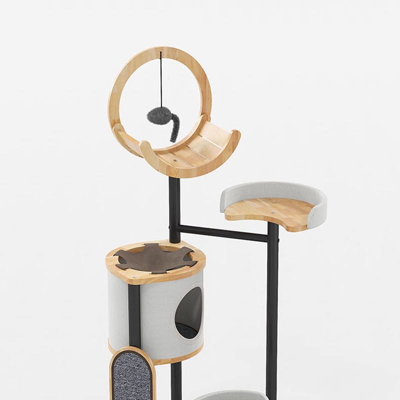 Okvir za penjanje od mačjeg stabla od drva i čelika Okvir za penjanje od mačjeg stabla od drva i čelika