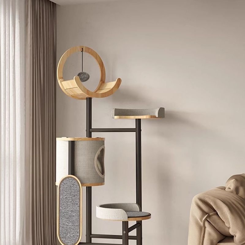 Okvir za penjanje od mačjeg stabla od drva i čelika Okvir za penjanje od mačjeg stabla od drva i čelika