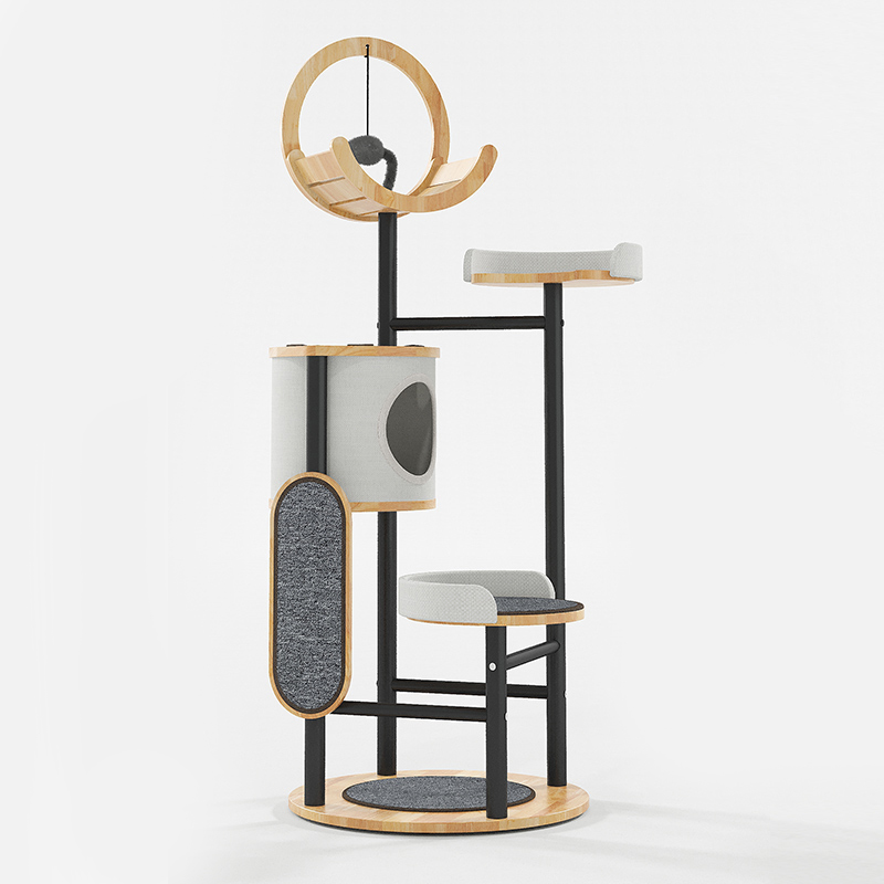 Okvir za penjanje od mačjeg stabla od drva i čelika Okvir za penjanje od mačjeg stabla od drva i čelika