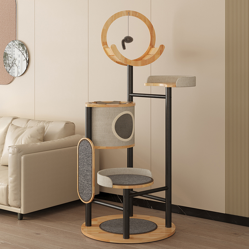 Okvir za penjanje od mačjeg stabla od drva i čelika Okvir za penjanje od mačjeg stabla od drva i čelika