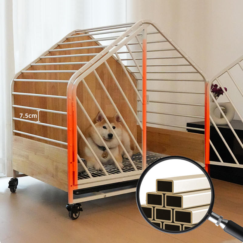 Veliki drveni čelični zatvoreni kavez za pse Veliki drveni čelični zatvoreni kavez za pse