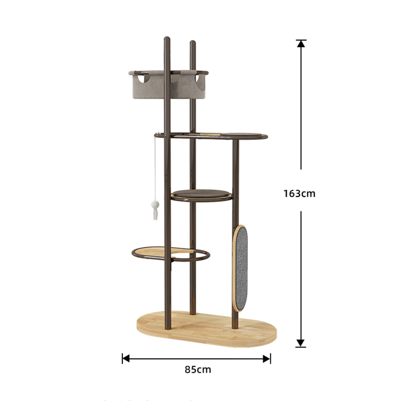 Pod do strop visoki zatvoreni gume drveta mačja stabla kula s košaricom za spavanje Pod do strop visoki zatvoreni gume drveta mačja stabla kula s košaricom za spavanje