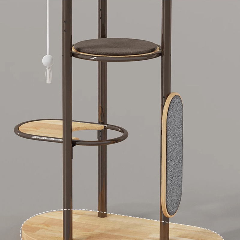 Pod do strop visoki zatvoreni gume drveta mačja stabla kula s košaricom za spavanje Pod do strop visoki zatvoreni gume drveta mačja stabla kula s košaricom za spavanje