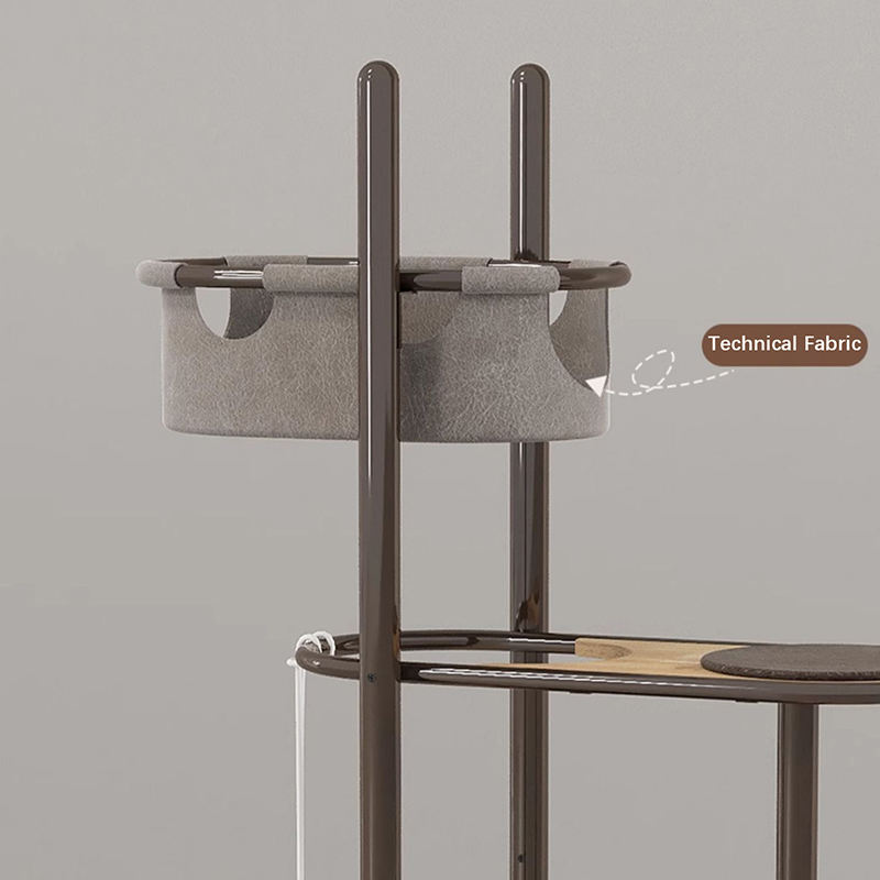 Pod do strop visoki zatvoreni gume drveta mačja stabla kula s košaricom za spavanje Pod do strop visoki zatvoreni gume drveta mačja stabla kula s košaricom za spavanje