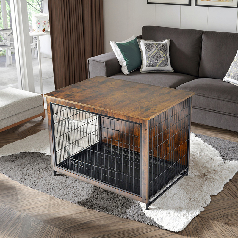 Unutarnji drveni namještaj stil metalne kavez za pse Unutarnji drveni namještaj stil metalne kavez za pse