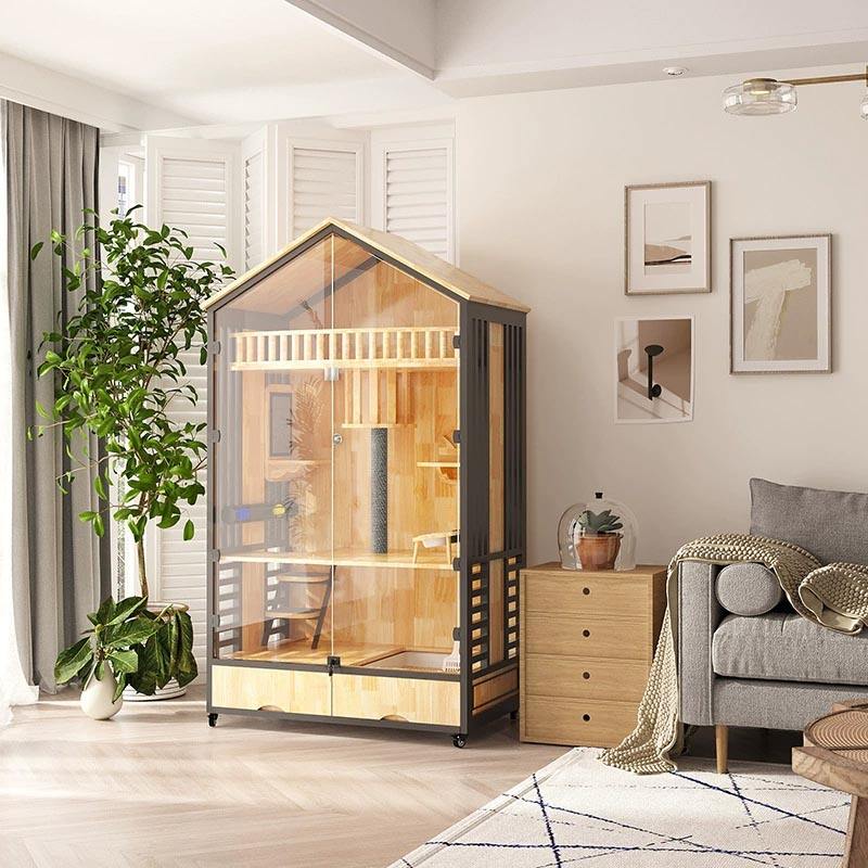 Višeslojni drveni vila kavez zatvoreni toranj mačjeg drveta Višeslojni drveni vila kavez zatvoreni toranj mačjeg drveta