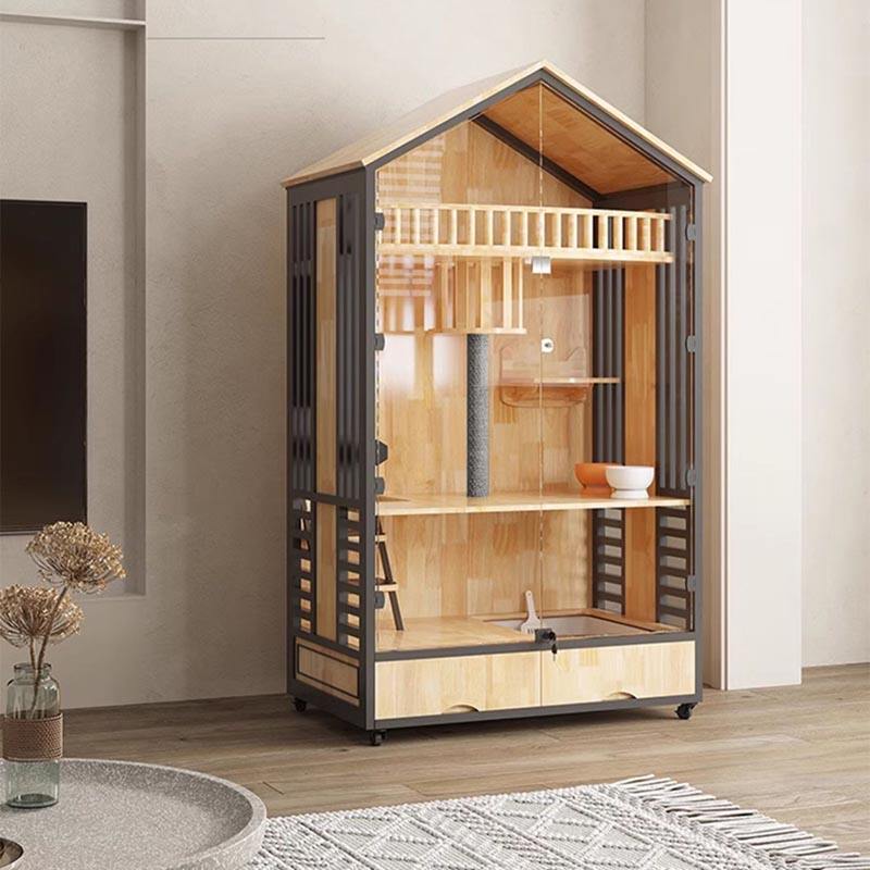 Višeslojni drveni vila kavez zatvoreni toranj mačjeg drveta Višeslojni drveni vila kavez zatvoreni toranj mačjeg drveta