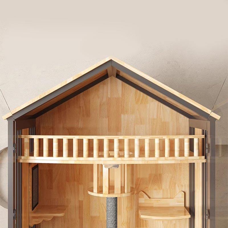 Višeslojni drveni vila kavez zatvoreni toranj mačjeg drveta Višeslojni drveni vila kavez zatvoreni toranj mačjeg drveta