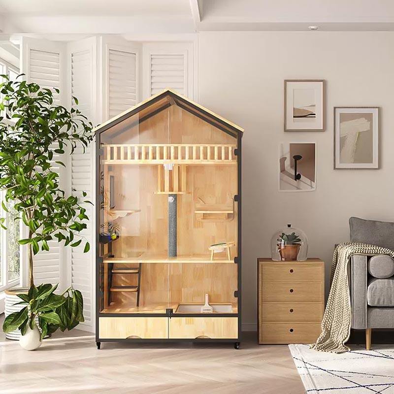 Višeslojni drveni vila kavez zatvoreni toranj mačjeg drveta Višeslojni drveni vila kavez zatvoreni toranj mačjeg drveta