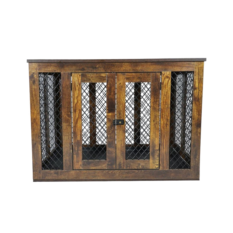 U zatvorenom namještaju drveni metalni veliki kavez za pse