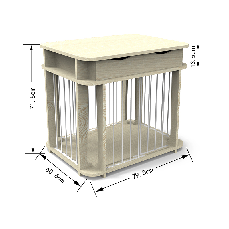 Bež moderni zatvoreni namještaj u stilu drva metal kavez za pse Bež moderni zatvoreni namještaj u stilu drva metal kavez za pse