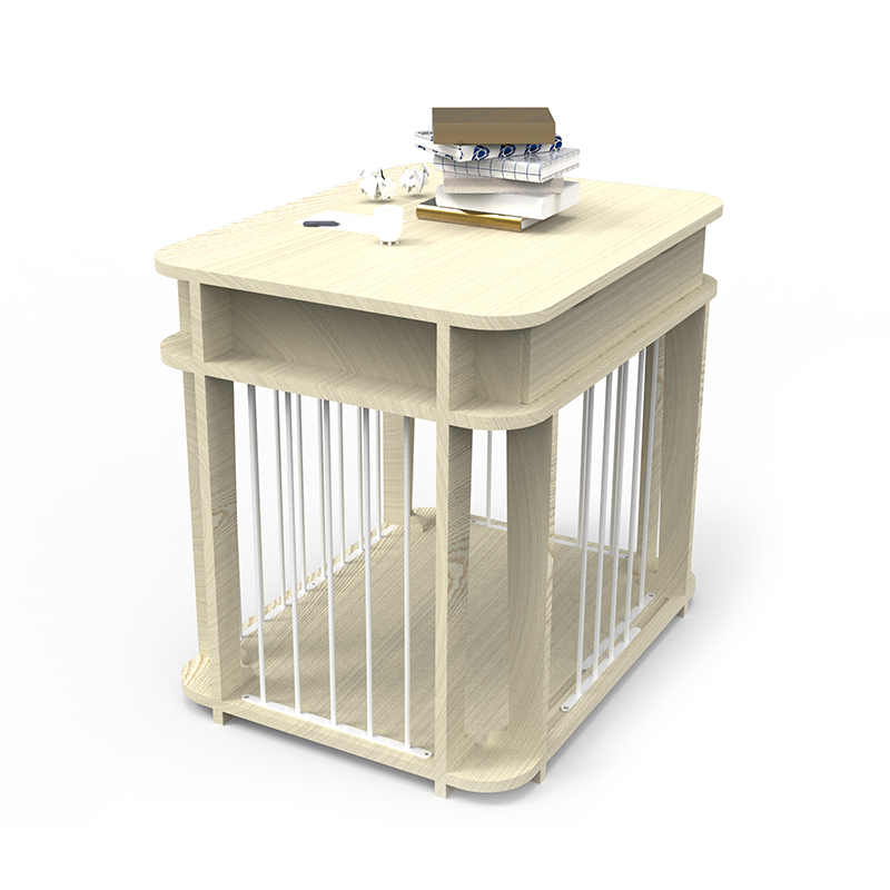 Bež moderni zatvoreni namještaj u stilu drva metal kavez za pse Bež moderni zatvoreni namještaj u stilu drva metal kavez za pse
