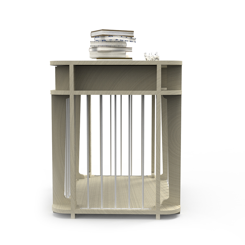 Bež moderni zatvoreni namještaj u stilu drva metal kavez za pse Bež moderni zatvoreni namještaj u stilu drva metal kavez za pse