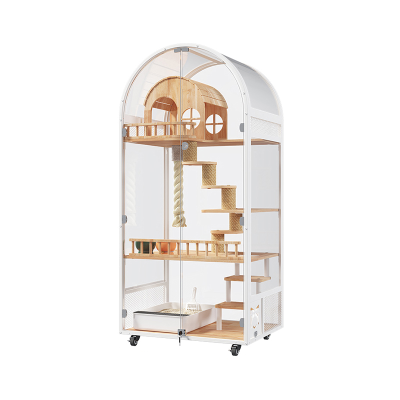 Unutarnja drvena mačja kuća Hotel Panoramska vila Čvrsta mačja kaveza ormarić Unutarnja drvena mačja kuća Hotel Panoramska vila Čvrsta mačja kaveza ormarić