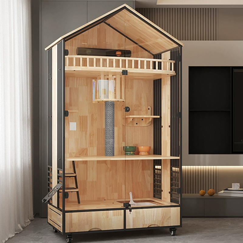 Višeslojni drveni vila kavez zatvoreni toranj mačjeg drveta Višeslojni drveni vila kavez zatvoreni toranj mačjeg drveta