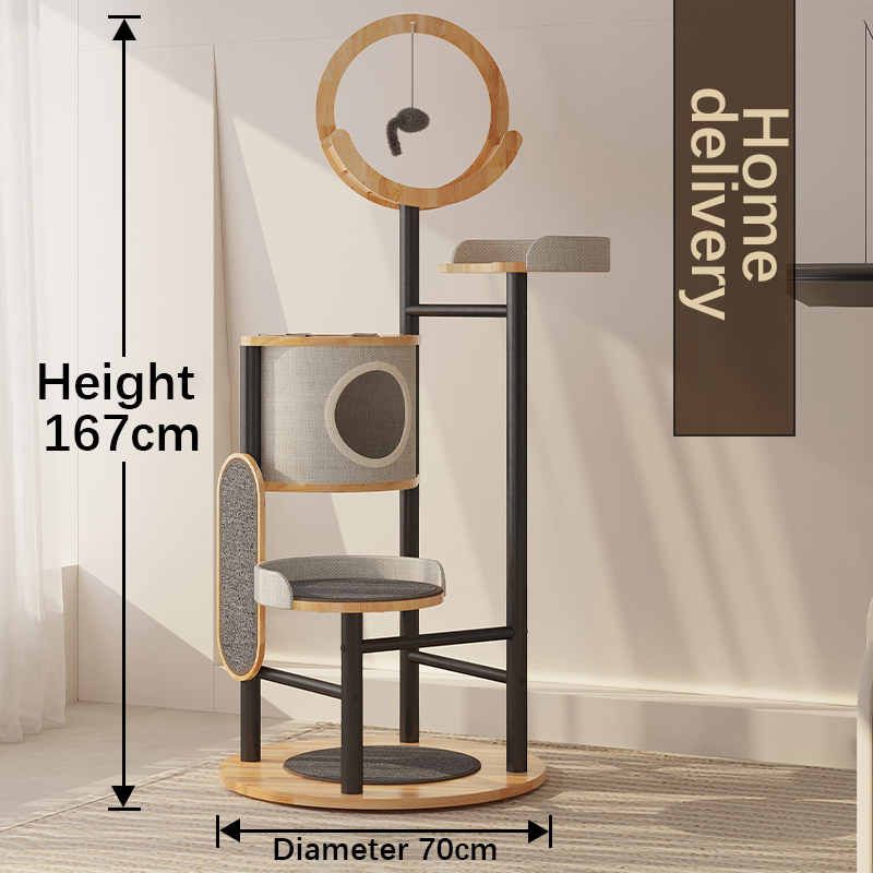 Okvir za penjanje od mačjeg stabla od drva i čelika Okvir za penjanje od mačjeg stabla od drva i čelika
